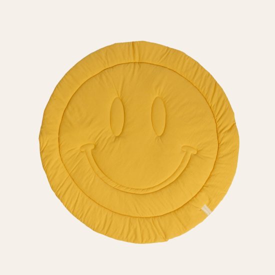 Krabbeldecke Smiley in Gelb von hjärtslag design