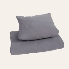 Musselin Bettwäsche in grau für Kleinkinder und in Normalgröße von hjärtslag design