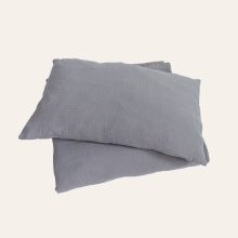 Musselin Bettwäsche in grau für Kleinkinder und in Normalgröße von hjärtslag design