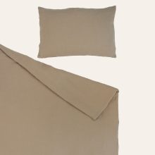 hjärtslag design Bettwäsche Kleinkind aus Musselin in dark beige