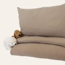 hjärtslag design Bettwäsche Kleinkind aus Musselin in dark beige