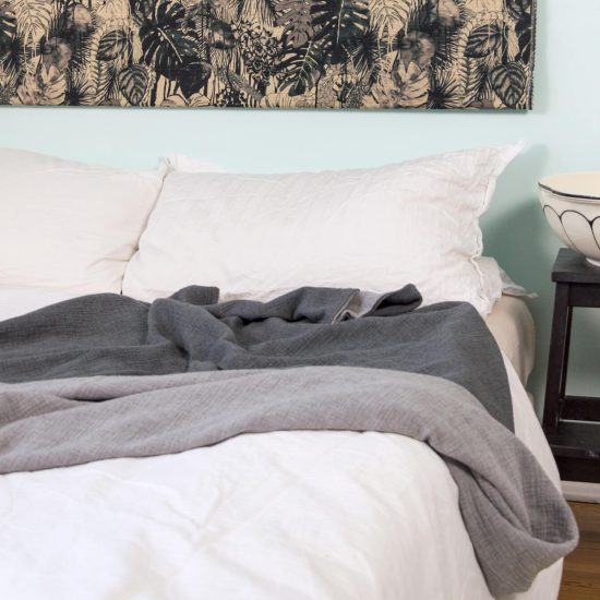 Musselin von hjärtslag design in Grau und Anthrazit Melange