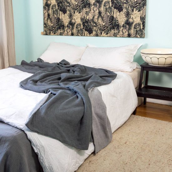 Musselin von hjärtslag design in Grau und Anthrazit Melange