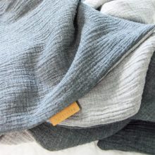 Musselin von hjärtslag design in Grau und Anthrazit Melange